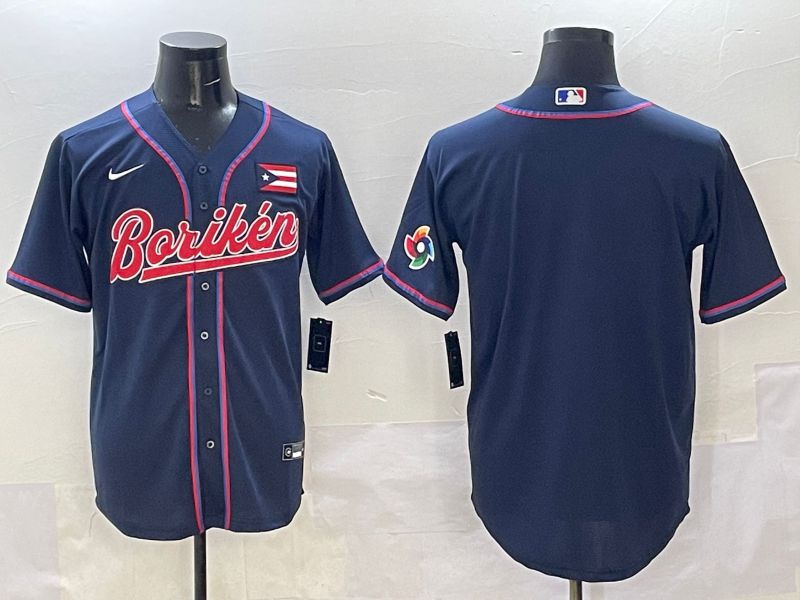 Men Puerto Rico Blank Blue Joint Name 2025 Nike MLB Jersey style 4->more jerseys->MLB Jersey